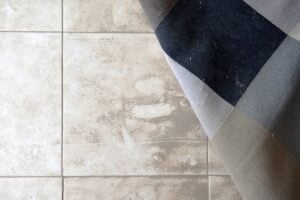 Las Vegas monsoon season tile and grout cleaning showing removal of dirt and humidity-related stains